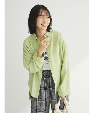 Green Parks ワッシャーシアーシャツ Light Green