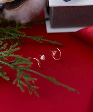 Phoebe 【K10RG】ハーティーダブルループピアス ローズゴールド