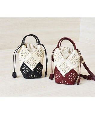 genten 【WEB限定カラー】サステナブルカットワーク ポシェット ワイン