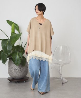 AMERICAN HOLIC Vネックニットベスト Beige
