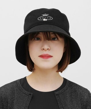 TOCCA 【リバーシブル・洗える】INSIDE LACE BUCKET HAT バケットハット ブラック系
