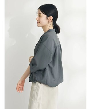 CRAFT STANDARD BOUTIQUE ＢＩＧポケットナイロンブラウス Charcoal Gray