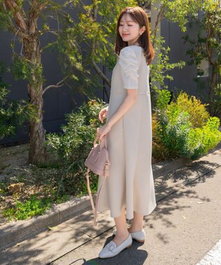 Feroux 【洗える】パワショル トップス ホワイト系