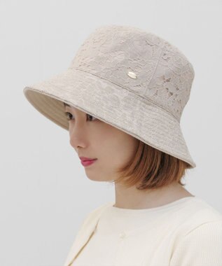 TOCCA 【リバーシブル・洗える】INSIDE LACE BUCKET HAT バケットハット アイボリー系