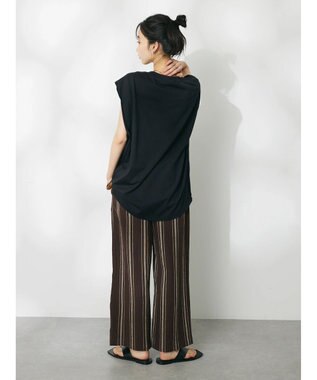 CRAFT STANDARD BOUTIQUE リネンレーヨンストライプイージーパンツ Stripe Brown