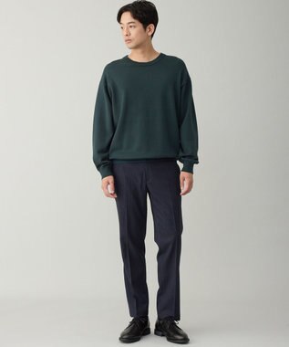 UNFILO MENS 【OCEANS 雑誌・web・YouTube 掲載】FLANNEL TOUCH 機能美パンツ スリム ネイビーストライプ