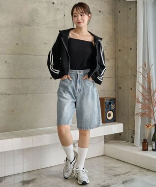 WEGO ショートジップパーカー ブラックその他