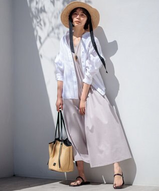 23区 ラフィアリボン ハット ベージュ系