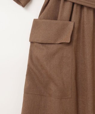 GRACE CONTINENTAL リネンタッチサファリドレス ブラウン