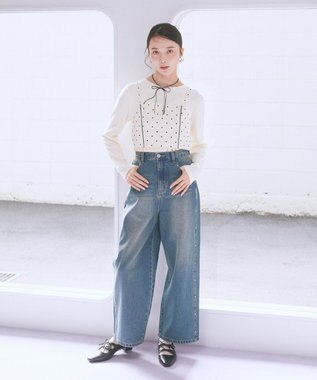 earth music&ecology スタッズデニムパンツ Medium Indigo