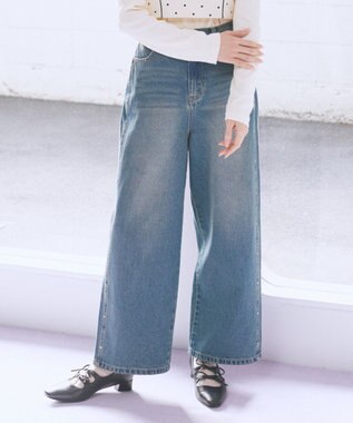 earth music&ecology スタッズデニムパンツ Medium Indigo