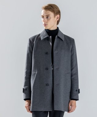 JOSEPH HOMME 【新素材】ライトウールシャギー　ステンカラーコート グレー系