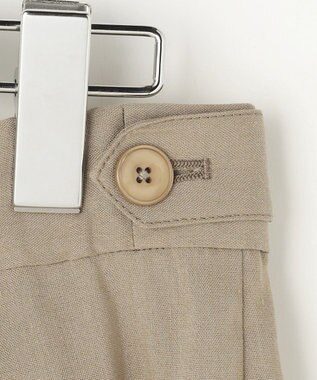 自由区 S 【セットアップ対応】リネンストレッチワイド パンツ カーキ