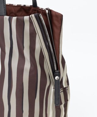 Y'SACCS 【ムック本掲載】ドローイングストライプ　トートバッグ ワイン