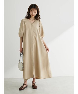 Green Parks ■ＥＳＣＡＲ　ランタンスリーブシャツワンピース Beige