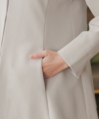 Tiaclasse バックフレアロングジャケット グレージュ