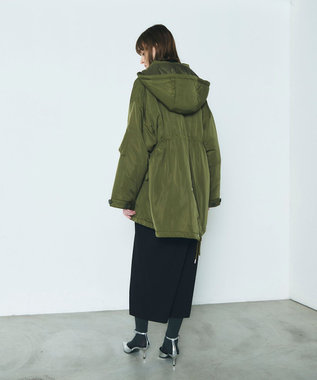 GRACE CONTINENTAL ボリュームハーフコート カーキ