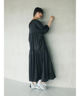 Green Parks armonia．ティアード切り替えワンピース Black