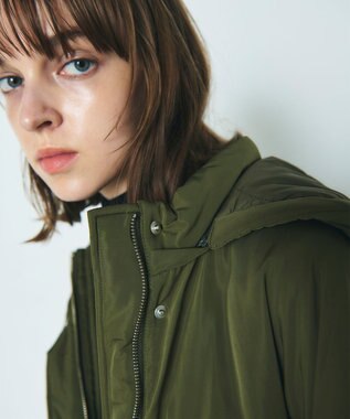 GRACE CONTINENTAL ボリュームハーフコート カーキ