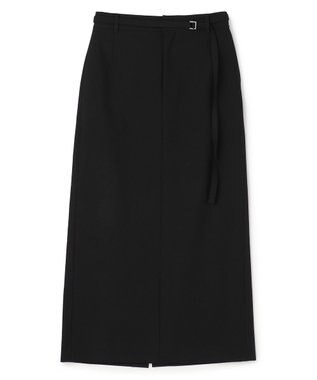UNFILO L ウールライク Iラインスカート ブラック