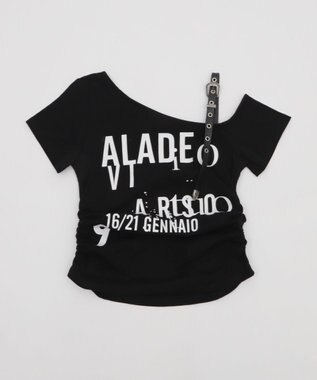 WEGO ハトメショルダーロゴワンショルT ブラック