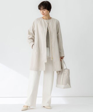 23区 S 【洗える】ブライトリリーヤーン クルーネック ニット ベージュ系