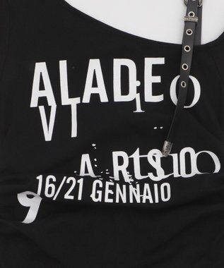 WEGO ハトメショルダーロゴワンショルT ブラック