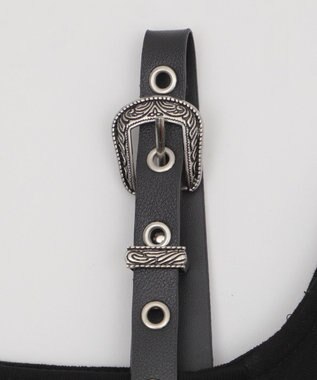 WEGO ハトメショルダーロゴワンショルT ブラック