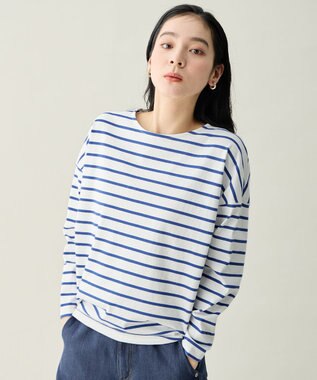 ANY コクーンボーダープルオーバー ブルー