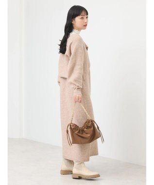 earth music&ecology Ｓｅｔ２点クロスニット＋ノースリーブニットワンピース Beige