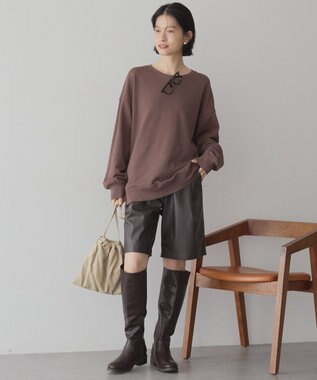 AMERICAN HOLIC バックギャザー裏毛プルオーバー Brown