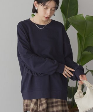 AMERICAN HOLIC バックギャザー裏毛プルオーバー Navy