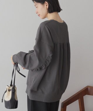 AMERICAN HOLIC バックギャザー裏毛プルオーバー Charcoal Gray