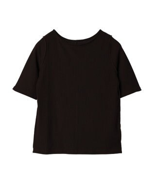 Green Parks ５分袖カットリブプルオーバー Brown