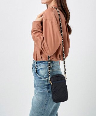 LeSportsac CHAIN MINI PHONE CRSBDY/ディープシーブルーキルト ディープシーブルーキルト
