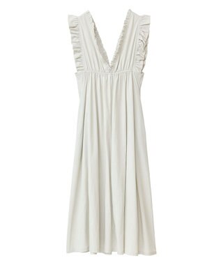 Green Parks ■ＥＳＣＡＲ　フリルＶネックワンピース Light Gray