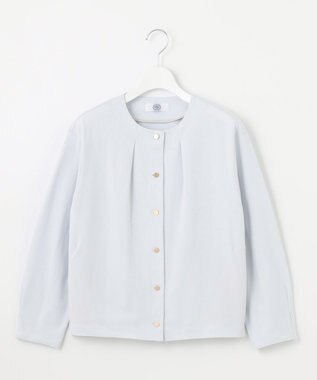 J.PRESS LADIES ハイゲージポンチ カーディガン ライトサックス系