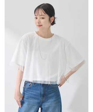 earth music&ecology チュールドッキングＴＥＥ Off White