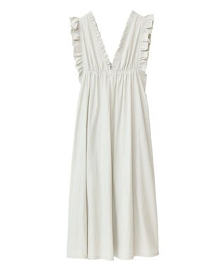 Green Parks ■ＥＳＣＡＲ　フリルＶネックワンピース Light Gray