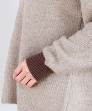 Tiaclasse 【洗える】表情豊かなメランジニットVネックトップス ベージュ×ブラウン