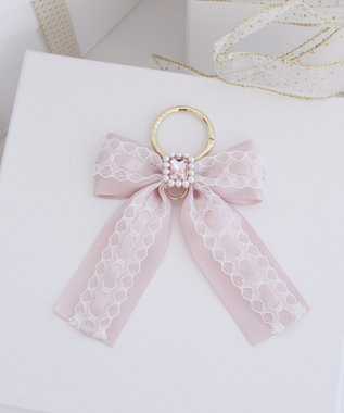 Maison de FLEUR ハシゴレースパールビジューリボンキーリング Pink