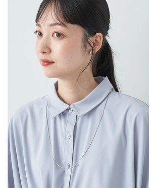 earth music&ecology アシメギャザーシャツ Sax