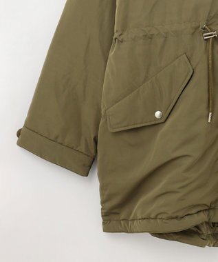 GRACE CONTINENTAL ボリュームハーフコート カーキ