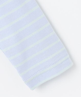 組曲 KIDS 【110-140㎝】長袖ボーダー Tシャツ ミントグリーン×サックスブルー