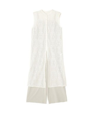 AMERICAN HOLIC 【2点セット】ロングレースジレ+サロペット Off White