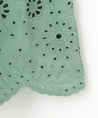 ANY KIDS 裾 刺繍 スカート グリーン