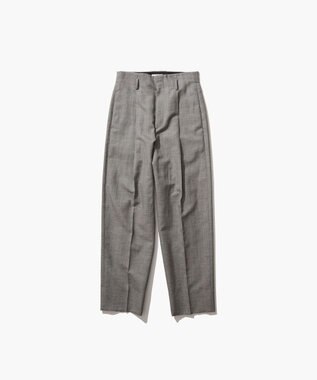 ATON WOOL LINEN SHARKSKIN | テーパードタッグパンツ GRAY