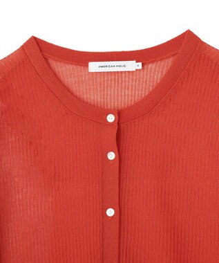 AMERICAN HOLIC シアーリブニットカーディガン Red