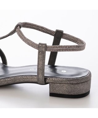 MODE ET JACOMO <carino>ポインテッドトゥTストラップサンダル ダークシルバー