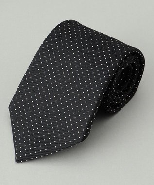 GOTAIRIKU 定番【日本製】シルク ネクタイ_ピンドット ブラック系8